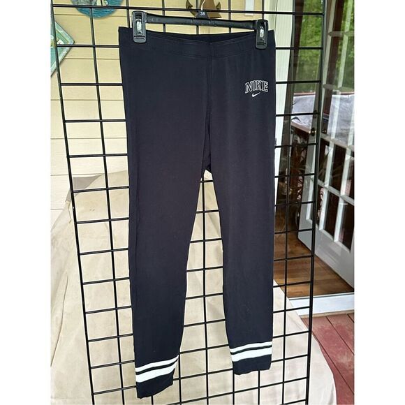 Nike Midrise Full Length Retro Style Leggings Womens Medium Black - Picture 4 of 7